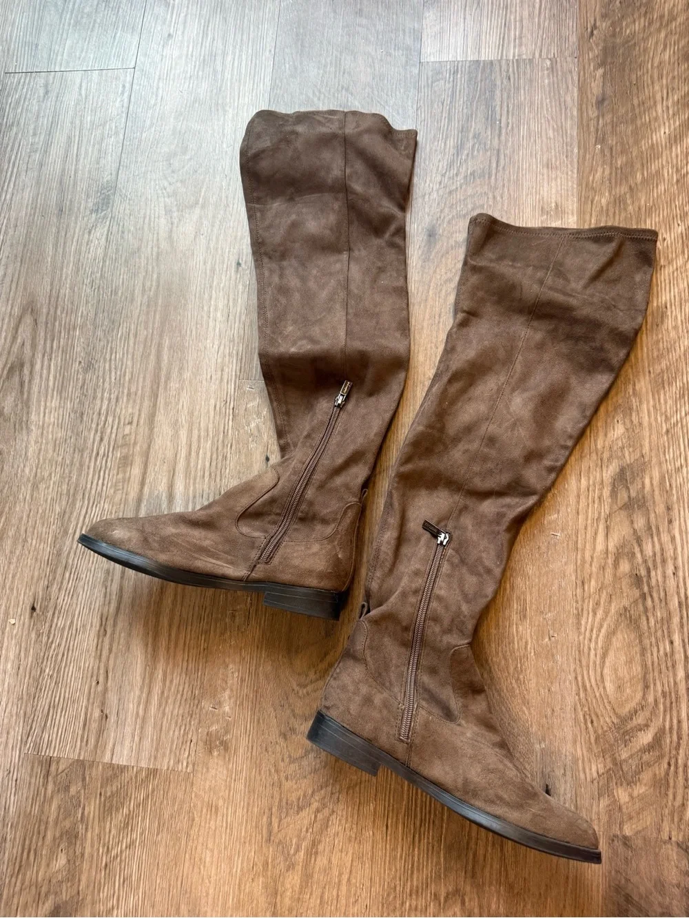Kenneth Cole Reaction Brown Suede Over The Knee Stretch Boots Size 8.5
